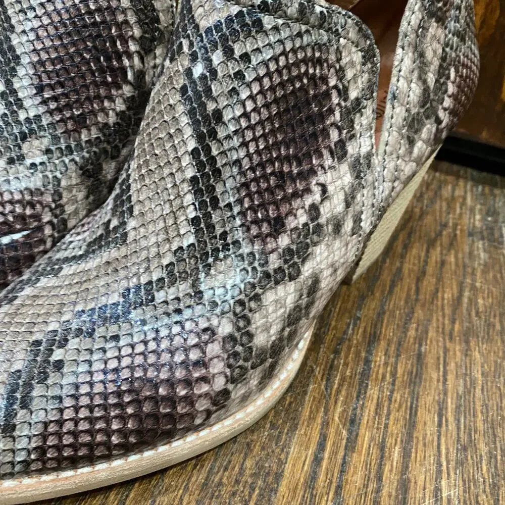 Jeffrey Campbell Snakeskin Ankle Boots Size 8.5 Stacked Heel   Style : ROSALEE